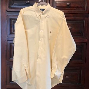 Yellow Ralph Lauren Yarmouth Long Sleeve Button Front Shirt Size 16.5 - 34/35